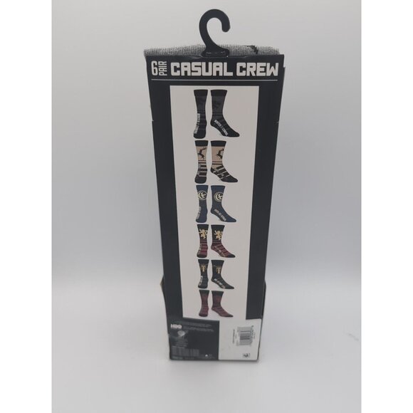 Game Of Thrones Men`s Casual Crew Socks 6 Pair Size 8-12 New - Picture 2 of 2